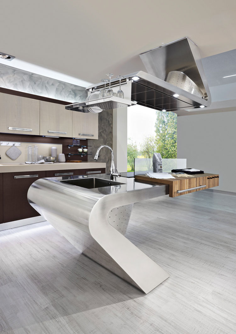 Industrial style modern steel kitchen n.18