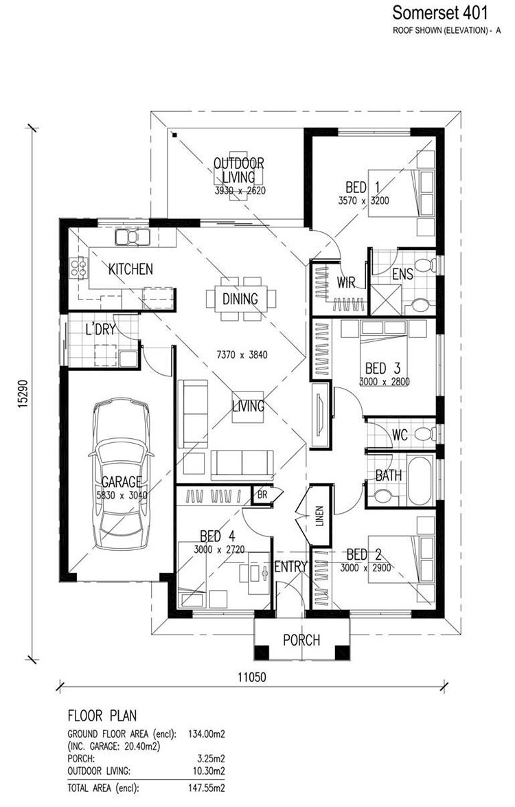 House plan ideas of 150 square meters n.06