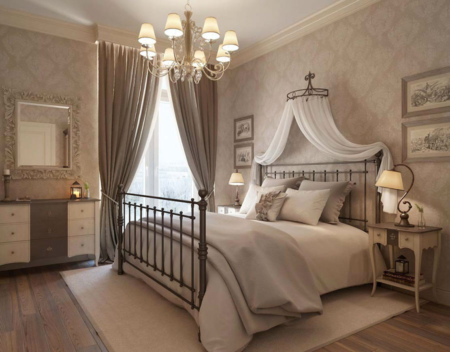 Ideas for decorating a classic beige bedroom # 03