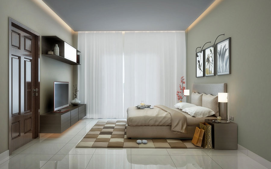 Ideas for decorating a beige bedroom # 12