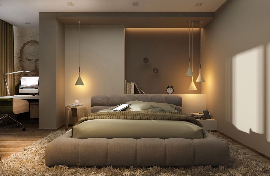 Ideas for decorating a beige and dove gray bedroom n.01