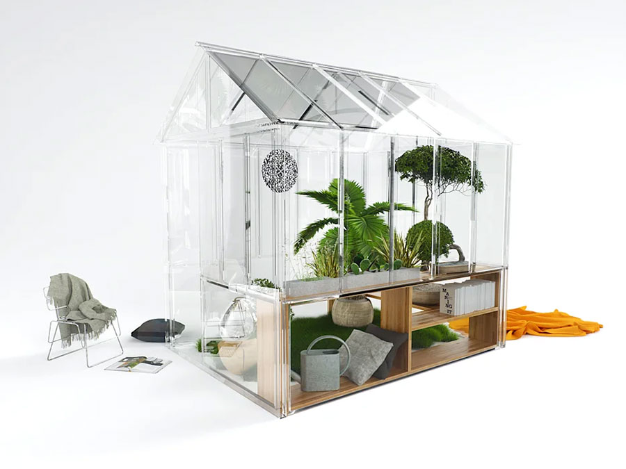 Glass garden greenhouse model # 23