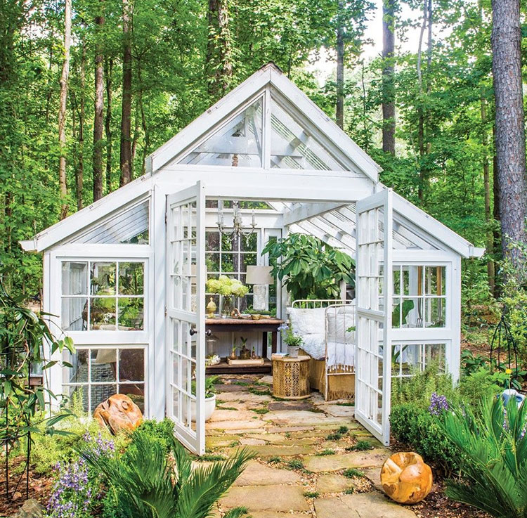 Glass garden greenhouse model # 28