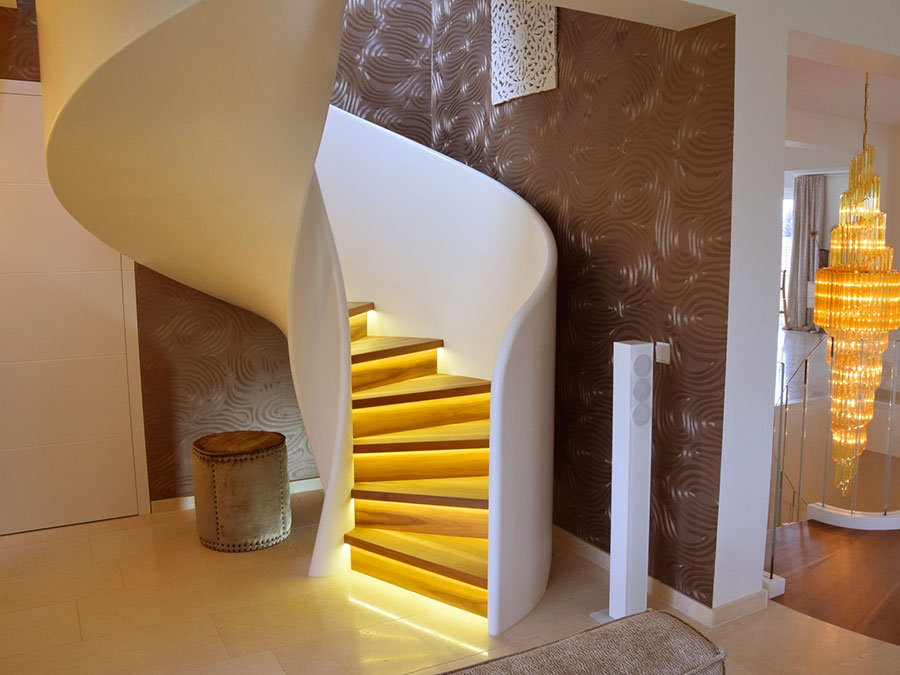 Interior wooden spiral staircase model # 23