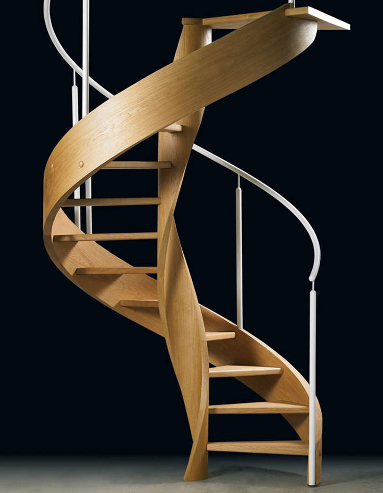 Spiral staircase model with wooden structure n.08