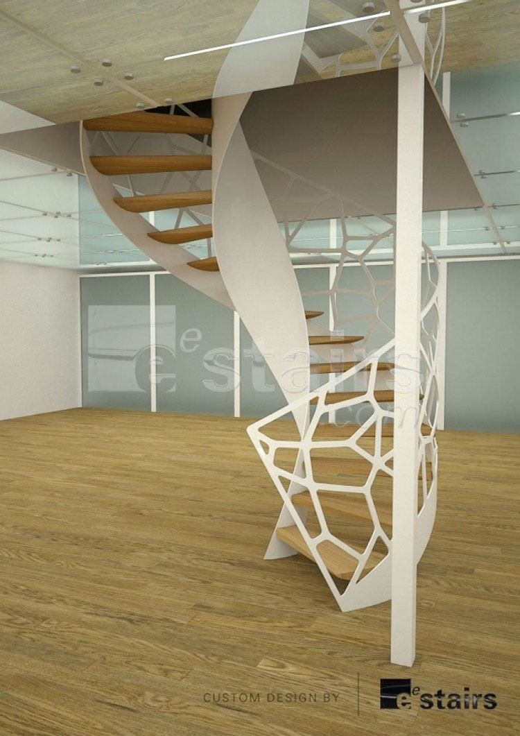 Spiral staircase model with wooden structure n.03