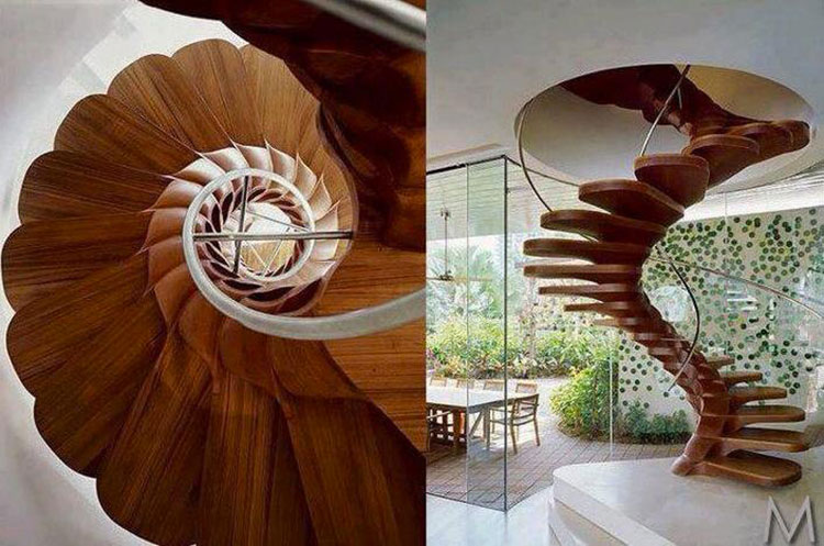 Spiral staircase model with wooden structure n.20