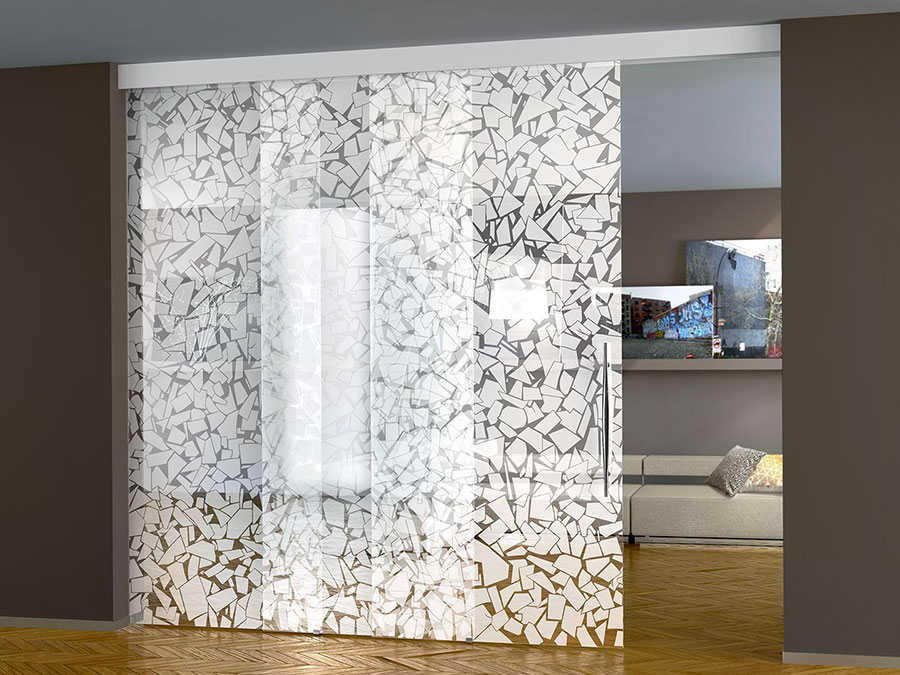Sliding glass partition wall model for homes n.05