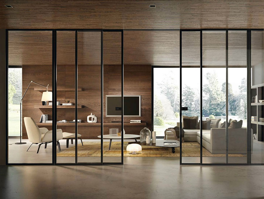 Sliding glass partition wall template for homes # 13
