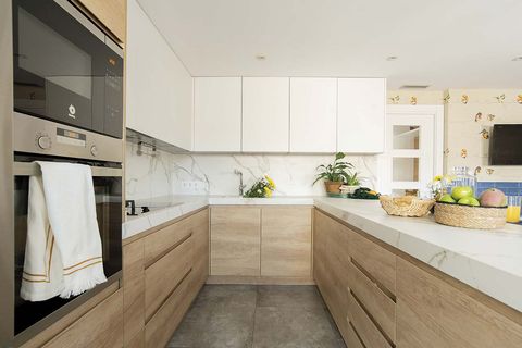 functional family floor kitchen in white and wood