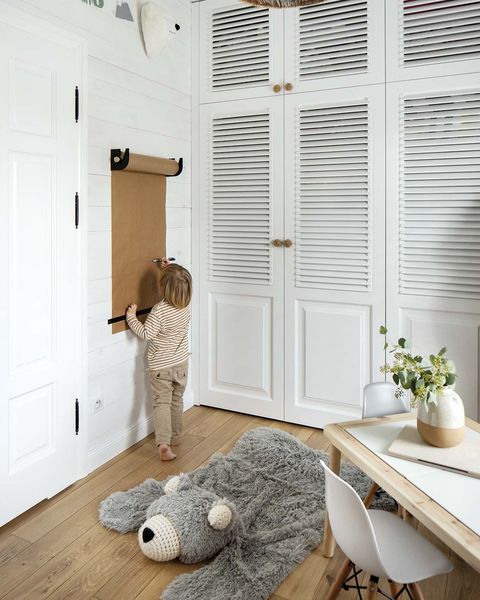 a Nordic style country house children's bedroom