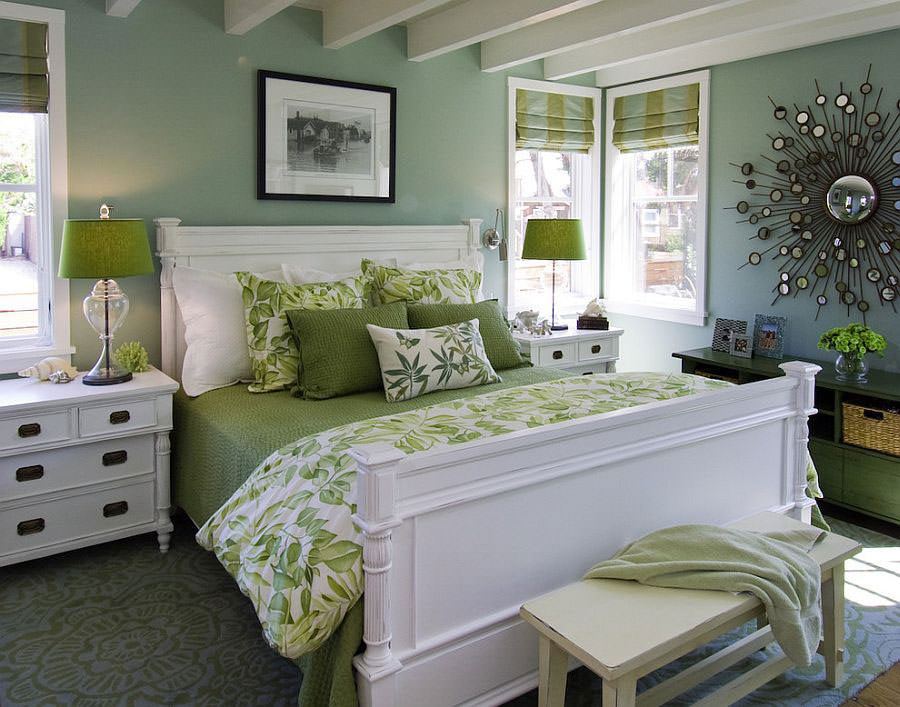 Bedroom in shades of green n.12
