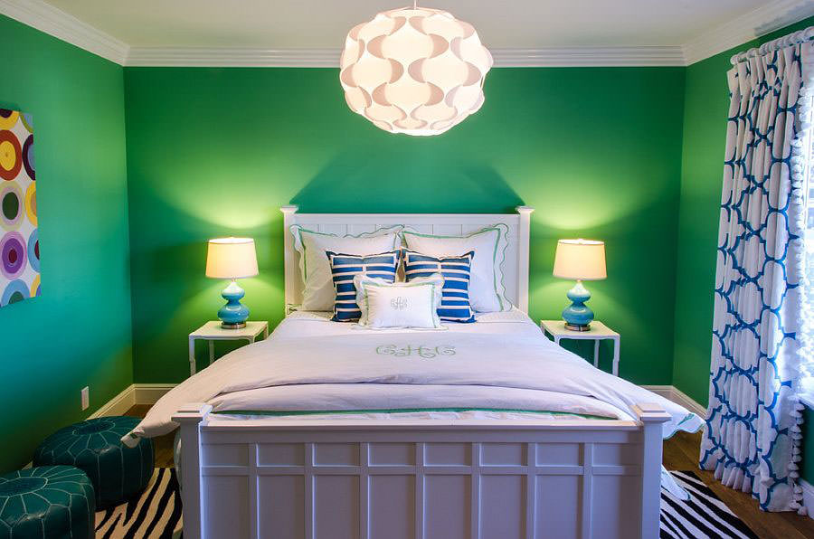 Bedroom in shades of green n.13