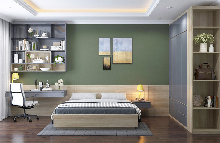 Ideas for furnishing green design bedrooms n.02