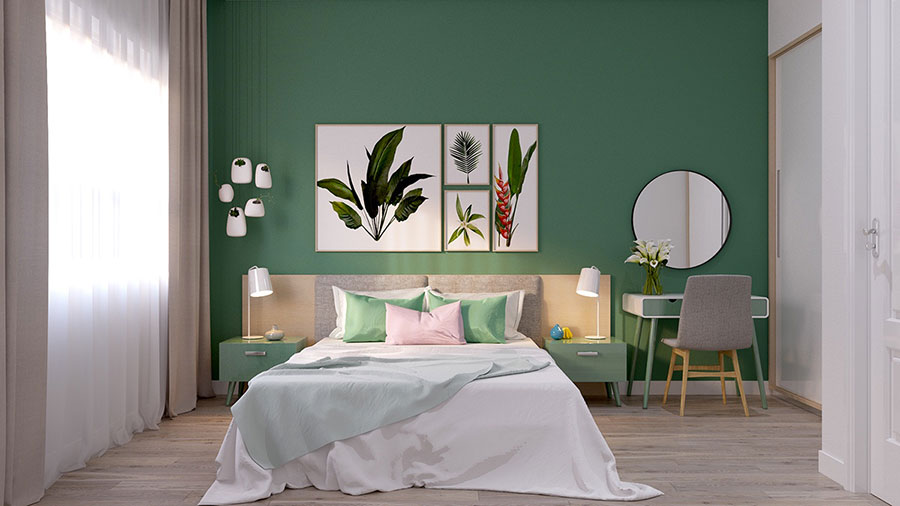 Ideas for furnishing green design bedrooms n.06
