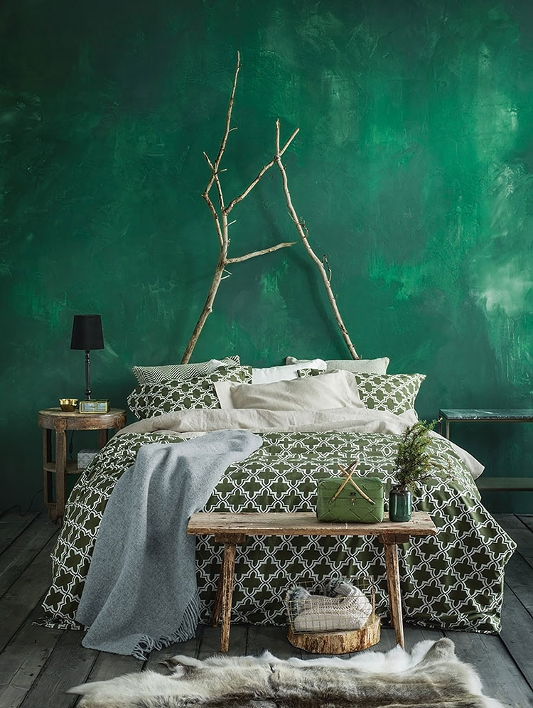 Ideas for an emerald green bedroom # 1