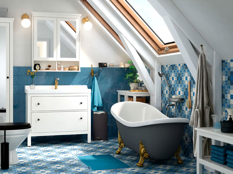 How to furnish the bathroom of an Ikea beach house n.1